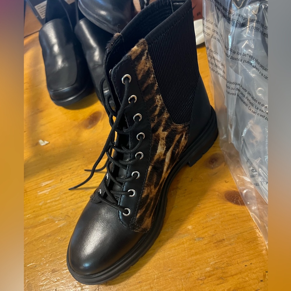 Brand new with box Vince Camuto cheetah combat boots